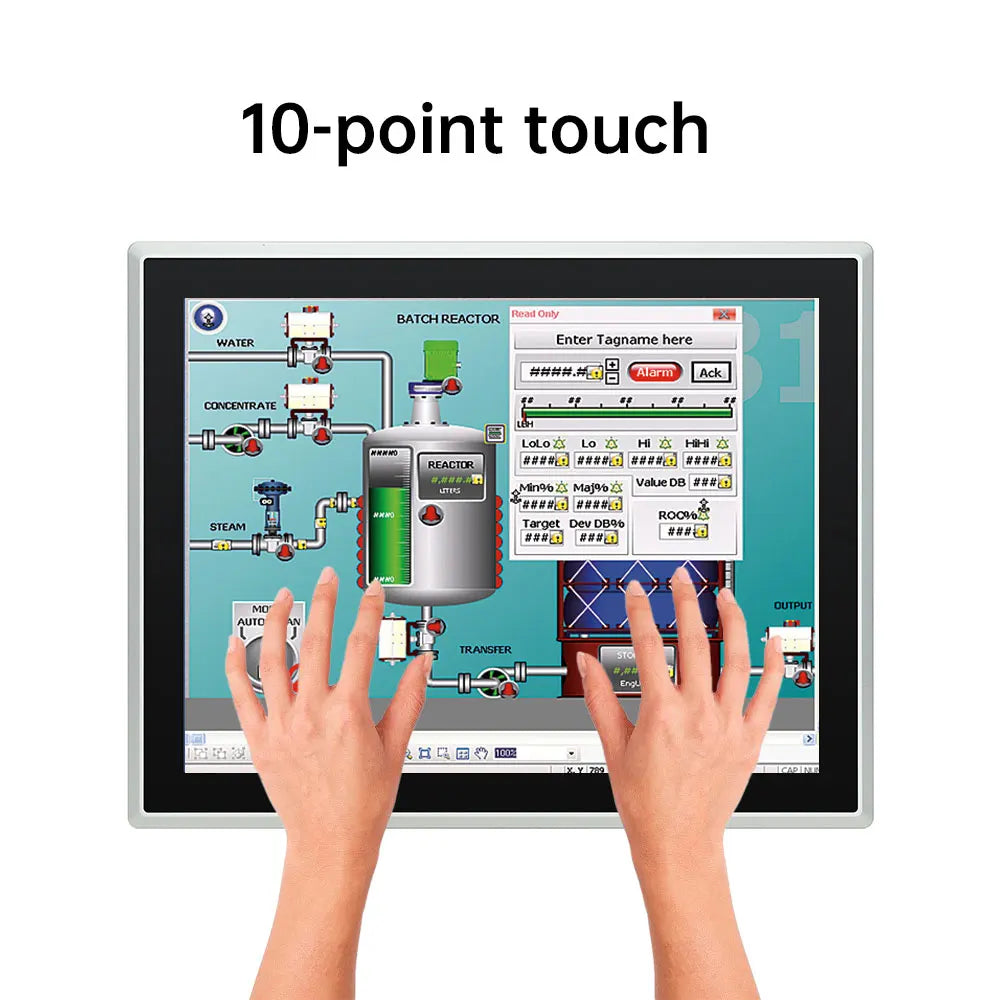 15-23.8 inch industrial touch screen panel PC with IP65 aluminum housing by R.E.D. Shopping, all-in-one embedded computer for rugged use