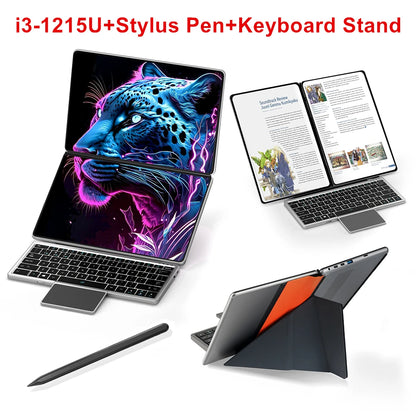 Topton Dual Screen Laptop 10.95" — Intel i3-1215U / N100, IPS Touch, WiFi 6, Windows 11