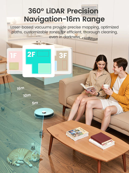 Lefant M3M3L Robot Vacuum & Mop | 12000Pa Suction, Anti-Tangle, Dual Spinning Mop, Auto Wash & Dry