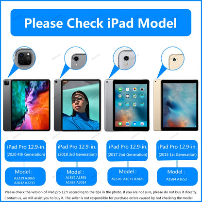 iPad Case with Pencil Holder – iPad 11th/10th/9th Gen, Air 4/5, Pro 11/12.9/13, Mini 5/6/7
