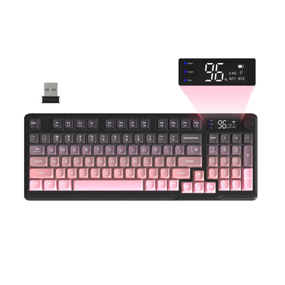 ZIYOU LANG Wireless Gaming Keyboard – Display Screen, Knob, BT/2.4GHz, Quiet Membrane, 3000mAh