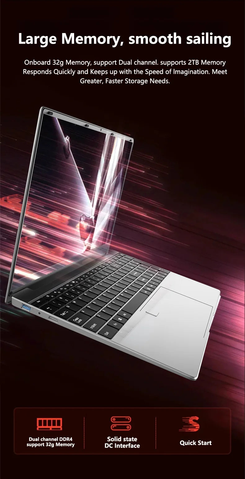 LENO 15.6" Laptop | Intel Pentium | 16–32GB RAM | Up to 2TB SSD | Windows 11 Pro | FHD Display | Office & Study