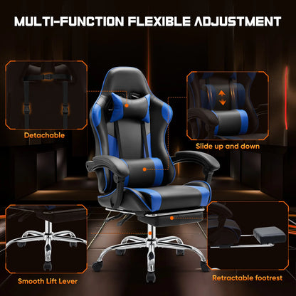 JHK Ergonomic Racing Gaming Chair – PU Leather with Headrest & Lumbar Support