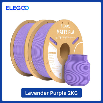 ELEGOO Matte PLA Filament 1.75mm 1KG – +/-0.02mm Accuracy, Cardboard Spool