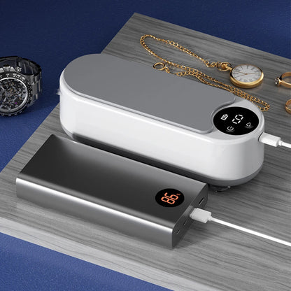 Ultrasonic Jewelry Cleaner Machine – Portable USB Rechargeable Cleaner for Rings, Necklaces & Glasses