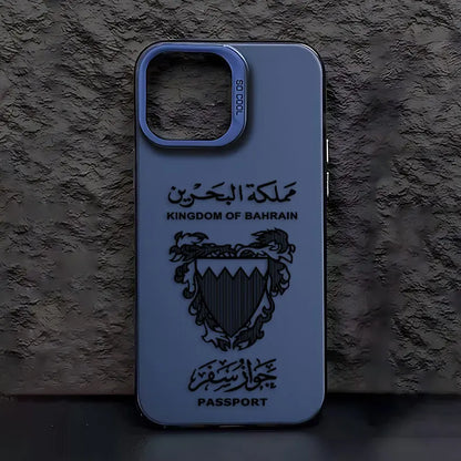 Bahrain Passport iPhone case by R.E.D. Shopping, matte protective cover with anti-fall features, designed for mobile phones.
