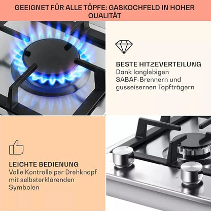 TopStrong 2-Burner Gas Hob | NG & LPG | Auto Flame Protection | Built-in | EU