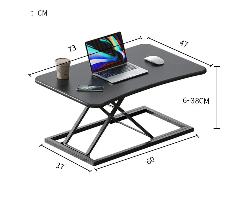 Height Adjustable Folding Standing Computer Desk with Keyboard Tray for Home Office Gaming Lift Laptop Table Stand Workbench