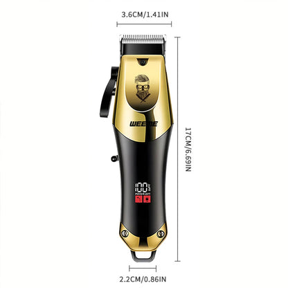 R.E.D. Shopping T9 Vintage Men's Electric Hair Clipper with rechargeable beard and nose trimmer kit, black and silver design