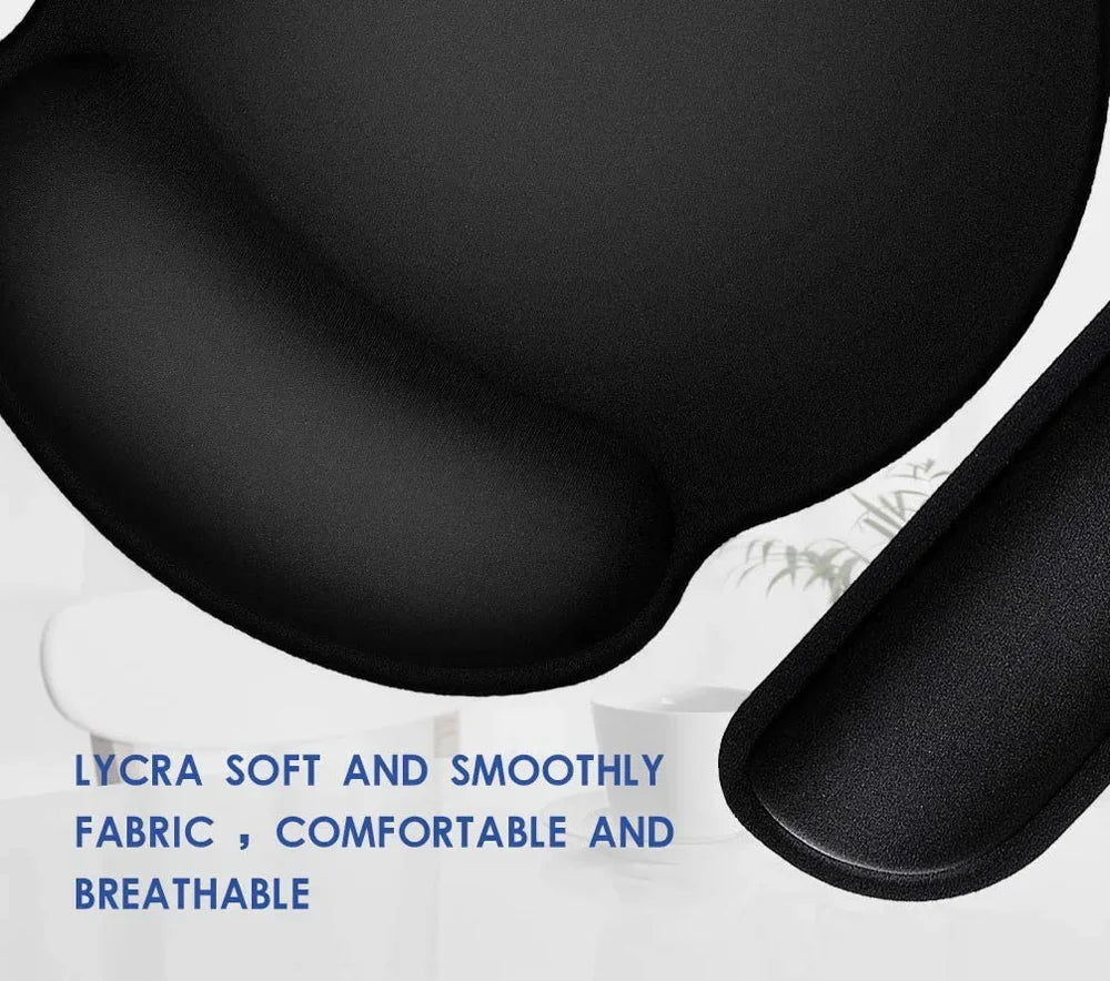 FunDigi Memory Foam Wrist Rest Mouse Pad – Superfine Fibre, Ergonomic, 4 Styles