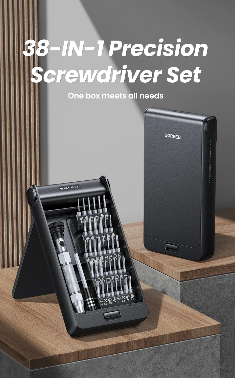 UGREEN 38-in-1 Precision Screwdriver Set | Phone, Laptop, Watch, Glasses Repair Tool Kit