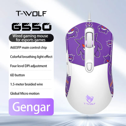 OBAME Wired Gaming Mouse – 6-Key RGB Backlight, Anti-Slip Sticker Design