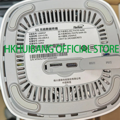 FiberHome LG6851F 5G CPE Pro WiFi 7 Router | BE7200 | Dual 2.5G LAN | 5G/4G LTE | NFC | SIM Card