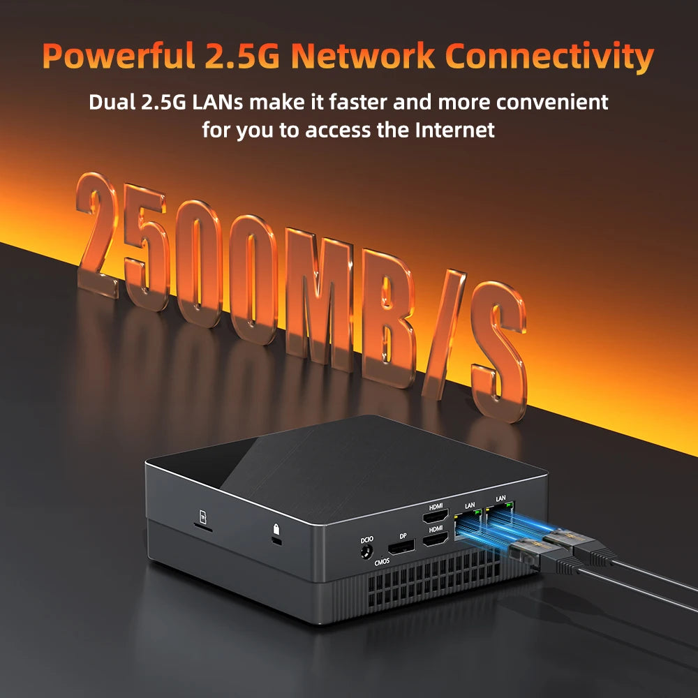 TexHoo Mini PC – AMD Ryzen 7 7730U / R5 4300U / R3 5300U, DDR4, Triple Display, Dual LAN, WiFi 5, BT 4.0