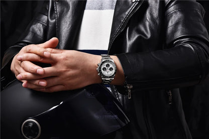 PAGANI DESIGN Men's Luxury Chronograph Watch – 100M Waterproof, Quartz Sport Wristwatch, Gift