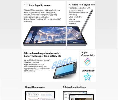 Lenovo Xiaoxin Pad Pro GT 2025 CN – 11.1" 3.2K 144Hz, Snapdragon 8 Gen3, 8860mAh