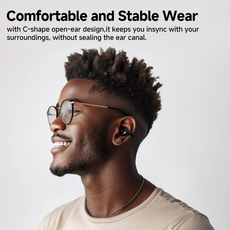 QCY Crossky C30 Ear Clip Bluetooth 5.4 Earphones – Open Ear Sports TWS, Dual-Connection