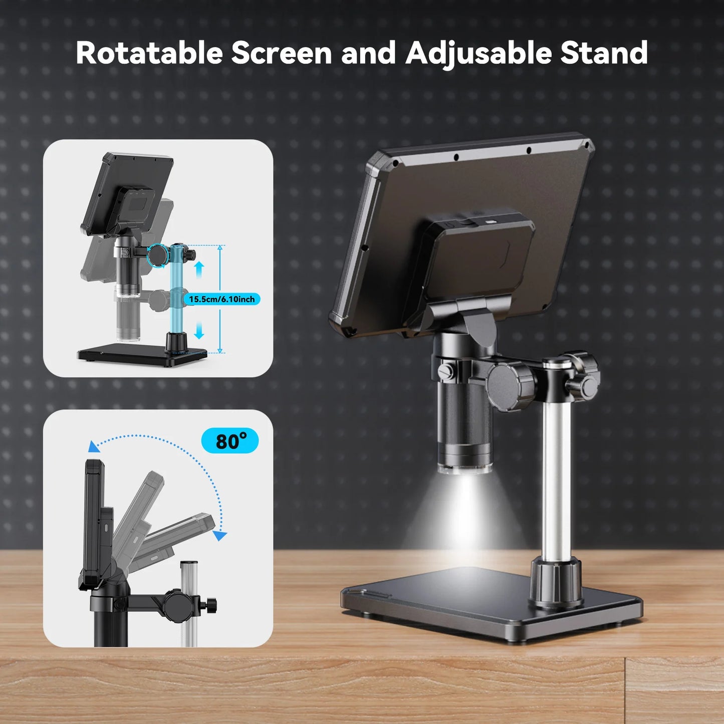 7" 1200X 16MP HD Electronic Digital Microscope – Camera for PCB, Phone & Coin Inspection