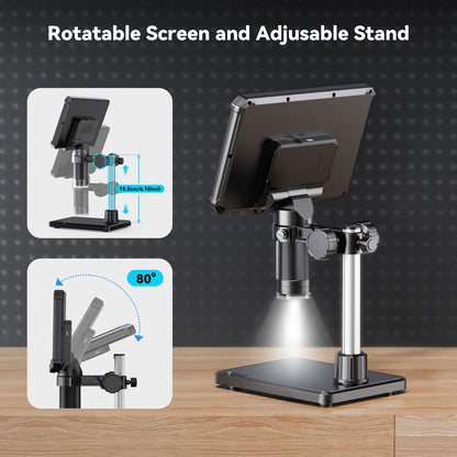 7" 1200X 16MP HD Electronic Digital Microscope – Camera for PCB, Phone & Coin Inspection