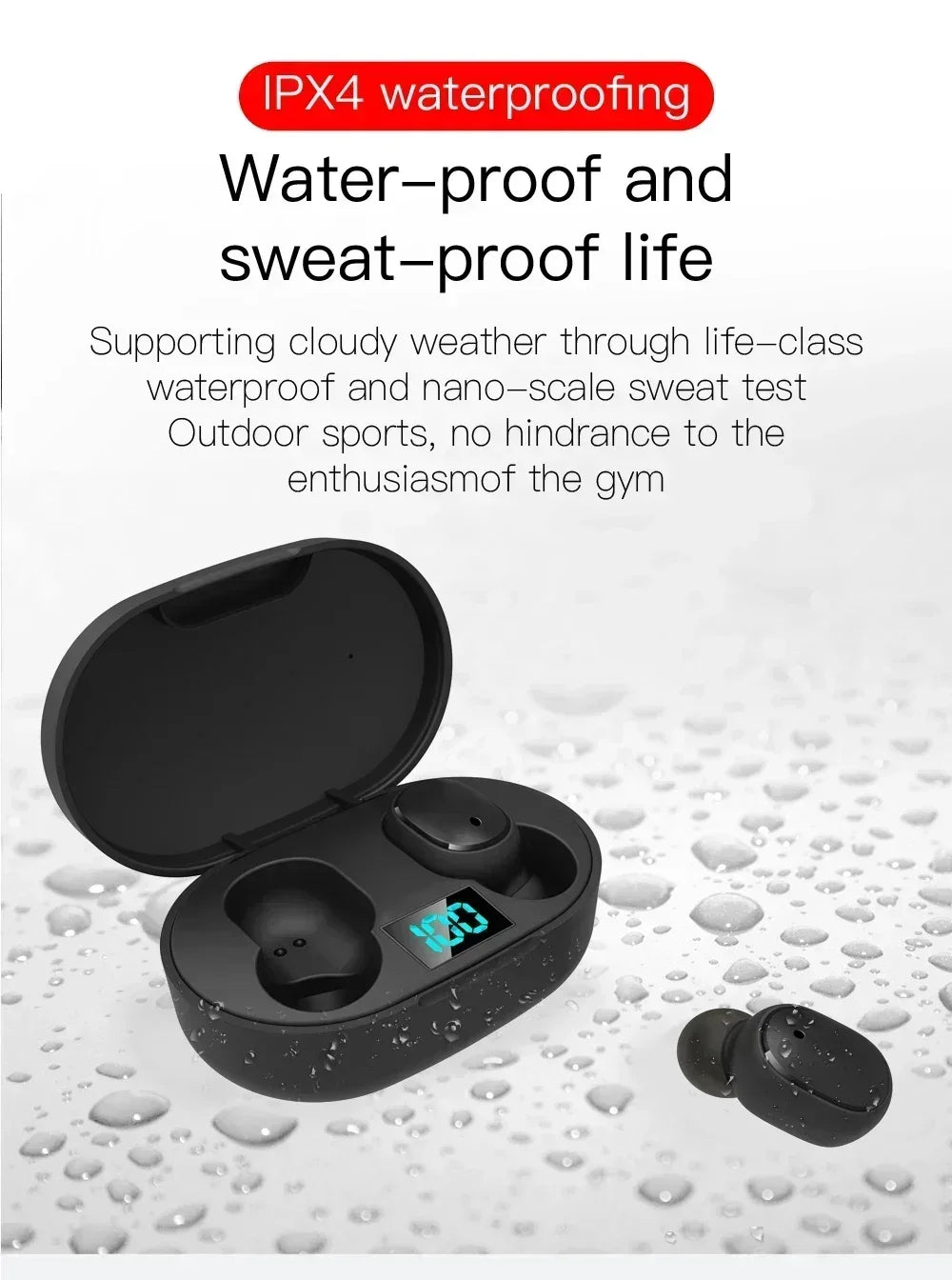 E6S TWS Wireless Bluetooth Earphones - Noise Cancelling with Microphone