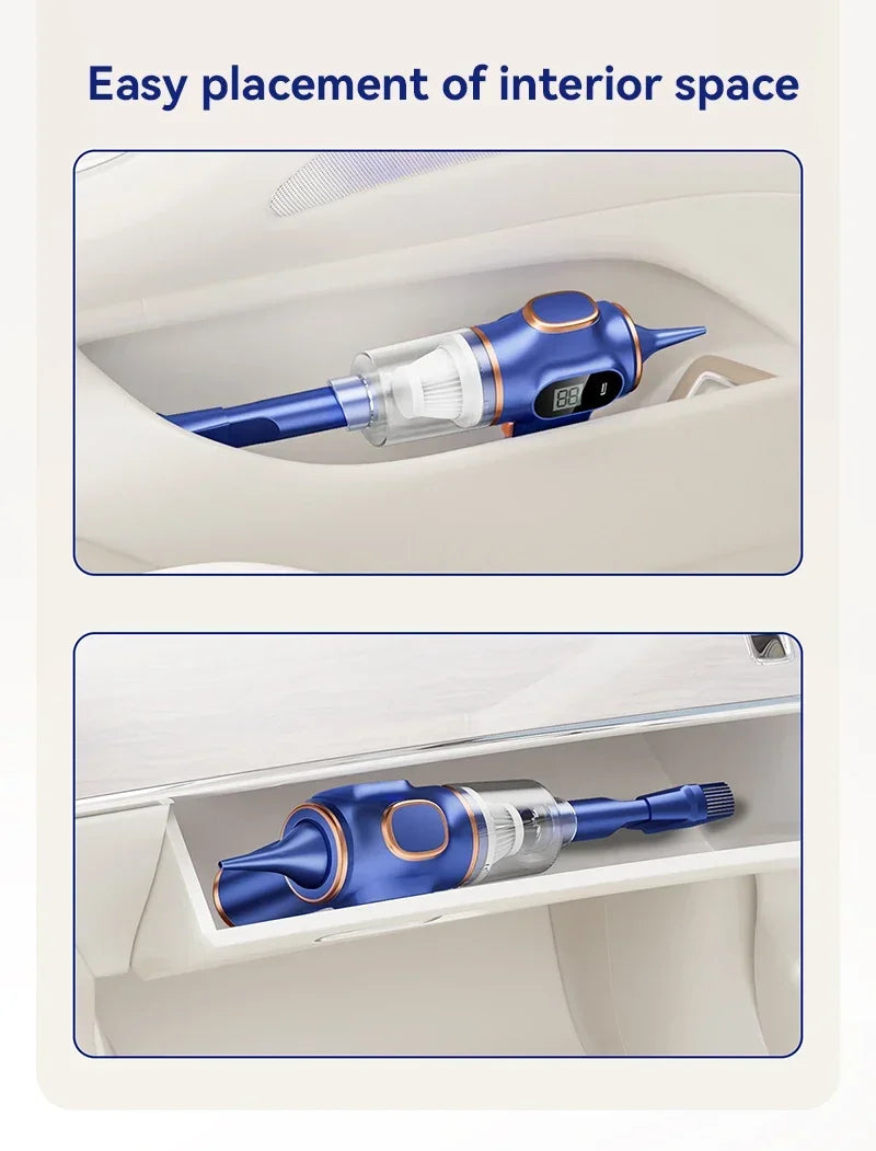 XMSJ Cordless Handheld Vacuum Cleaner – Wet & Dry, 120W, LCD, 2H Battery, Home & Car