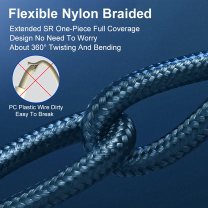 5A USB to Type-C Fast Charging Cable – Nylon Braided, for iPhone, Samsung, Xiaomi, Huawei