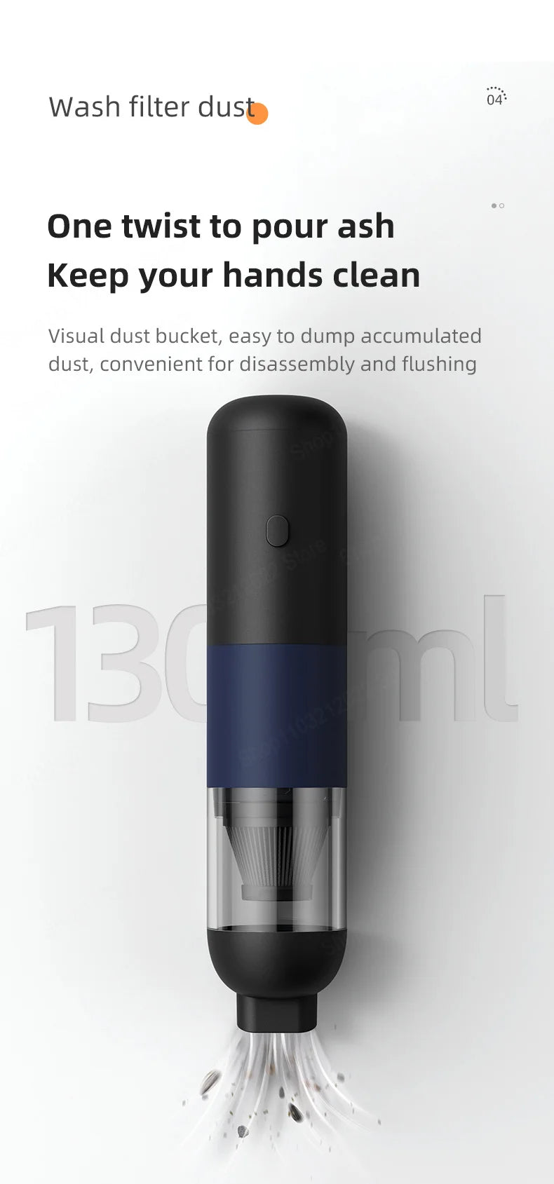 Xiaomi Youpin 3-in-1 Wireless Car Vacuum Cleaner – 120W Handheld Mini Portable, 12V, for Car & Home