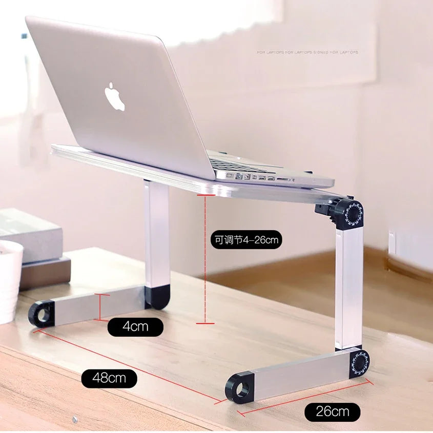 Adjustable Folding Laptop Desk for Bed – Portable Notebook Stand with Cooling Fan