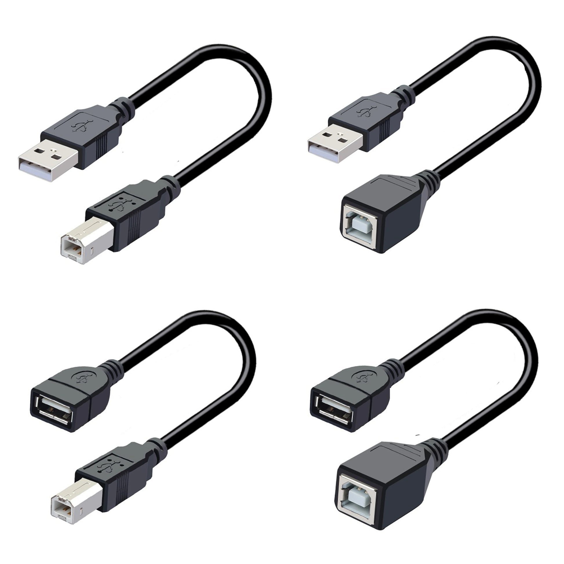 USB 2.0 Type-A female to USB-B male printer cable adapter for electronics and printer connection, branded R.E.D. Shopping.