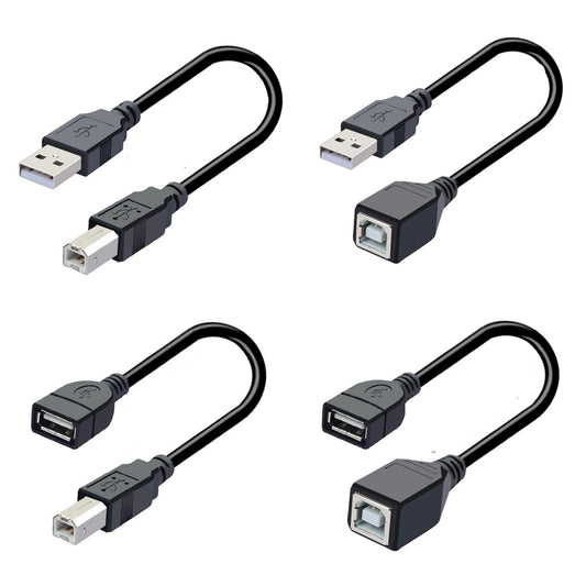USB 2.0 Type-A female to USB-B male printer cable adapter for electronics and printer connection, branded R.E.D. Shopping.