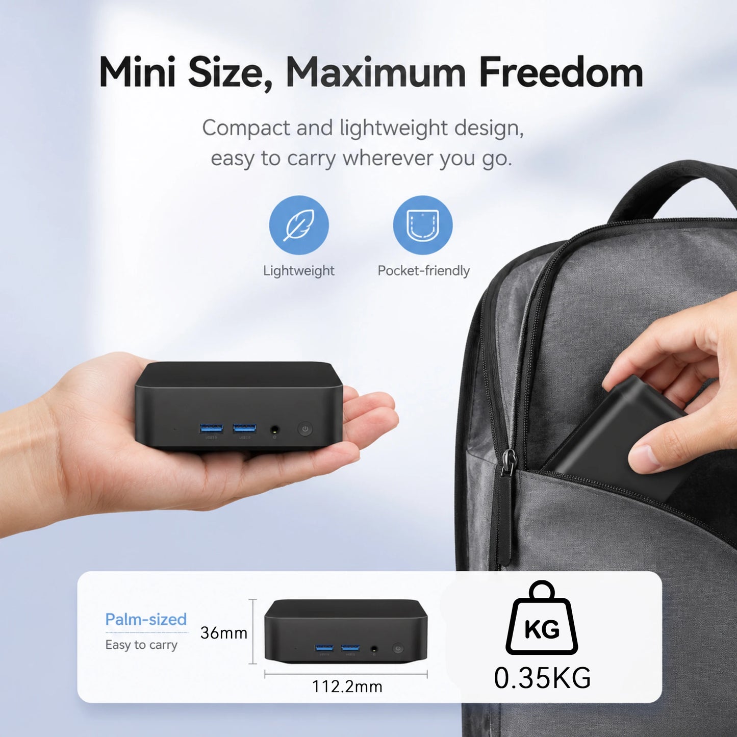 Erilles Mini PC Intel N150 – 16-32GB RAM, up to 2TB SSD, WiFi 6, BT 5.2, Windows 11 Pro