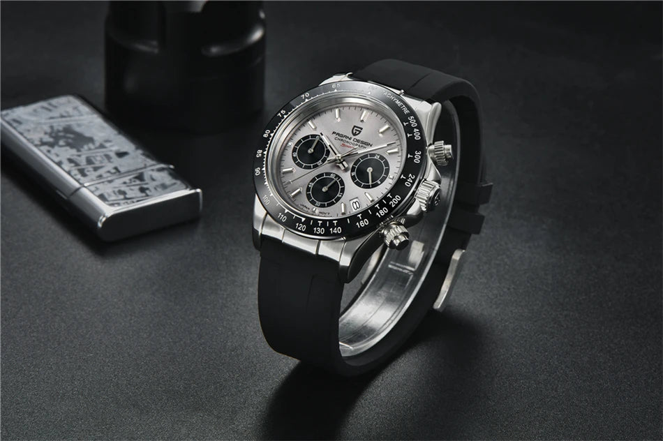 PAGANI DESIGN Men's Luxury Chronograph Watch – 100M Waterproof, Quartz Sport Wristwatch, Gift
