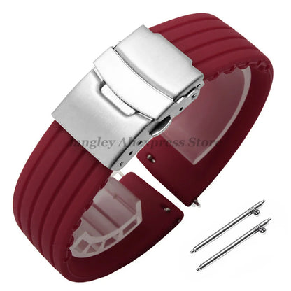 Quick Release Silicone Watch Strap 18–24mm – For Huawei, Seiko, Omega, Fossil & More