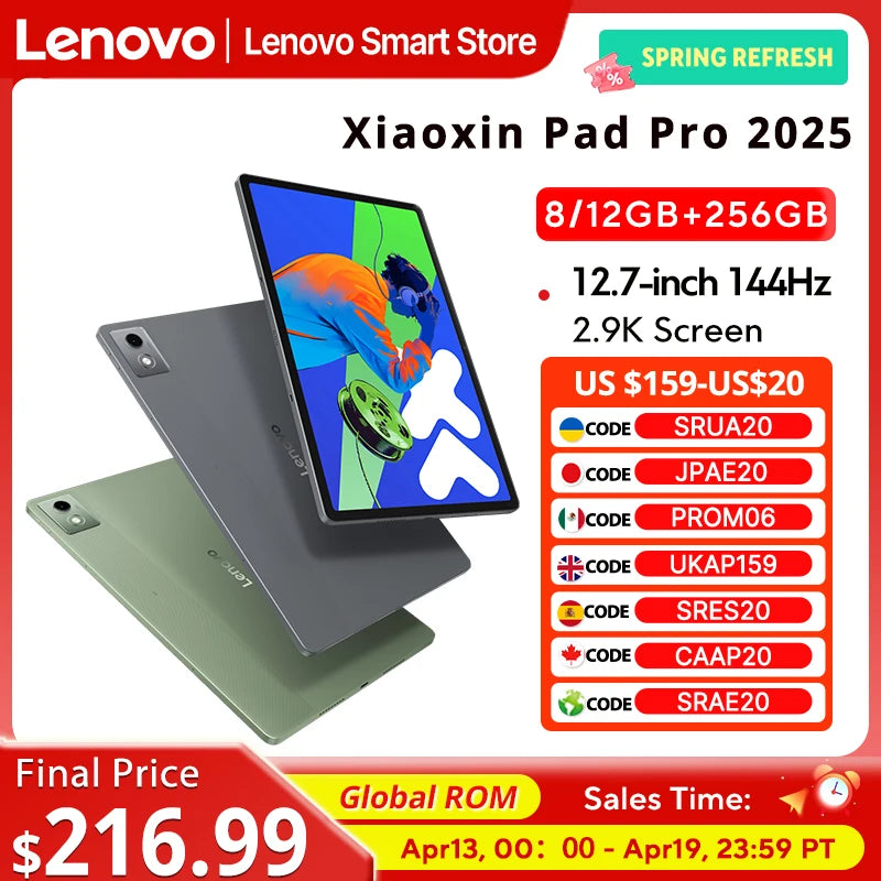 Lenovo Xiaoxin Pad Pro 2025 12.7" – Dimensity 8300, 2.9K 144Hz, 10200mAh, Global ROM