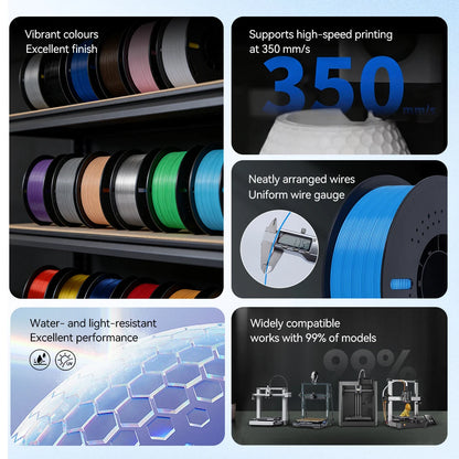 KINGROON 10KG 3D Printer Filament Bundle – PLA & PETG, 1.75mm Mixed Colors
