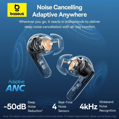 Baseus EP10 Pro ANC TWS Earbuds – 50dB, LDAC, Bluetooth 6.0, 6 Mics, Hi-Res, IP55