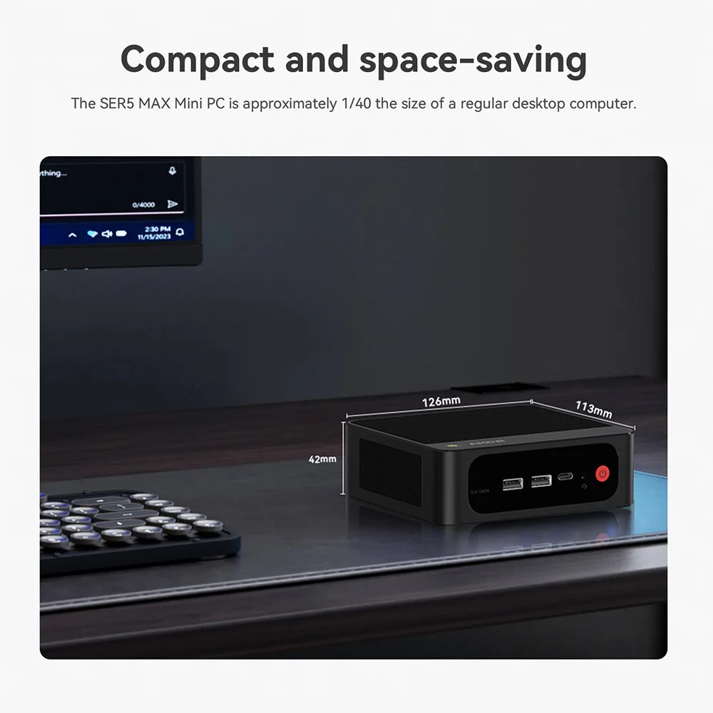 Beelink SER5 Max Mini PC – AMD Ryzen 7 6800U/7735HS, DDR5, WiFi 6, 2.5G LAN
