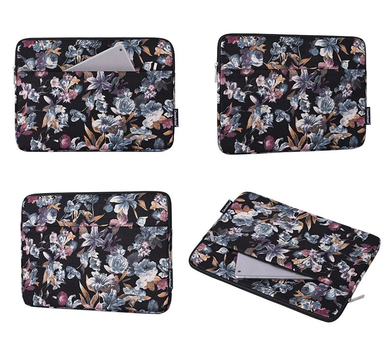Laptop Sleeve Bag 11–15.6 Inch – Canvas, Zipper, for MacBook, Lenovo, HP, Acer – Multiple Prints