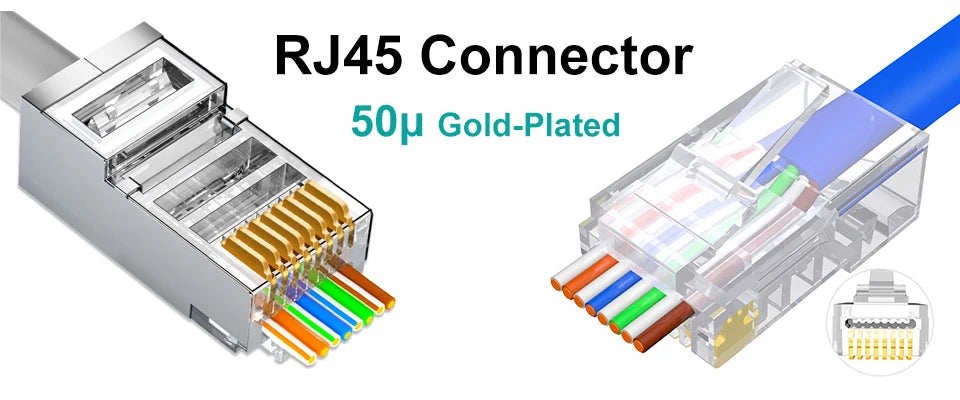 OMAY RJ45 UTP Crimper Tool | CAT5/6/7/8 Pass-Through Ethernet Cable Stripper & Connector Kit