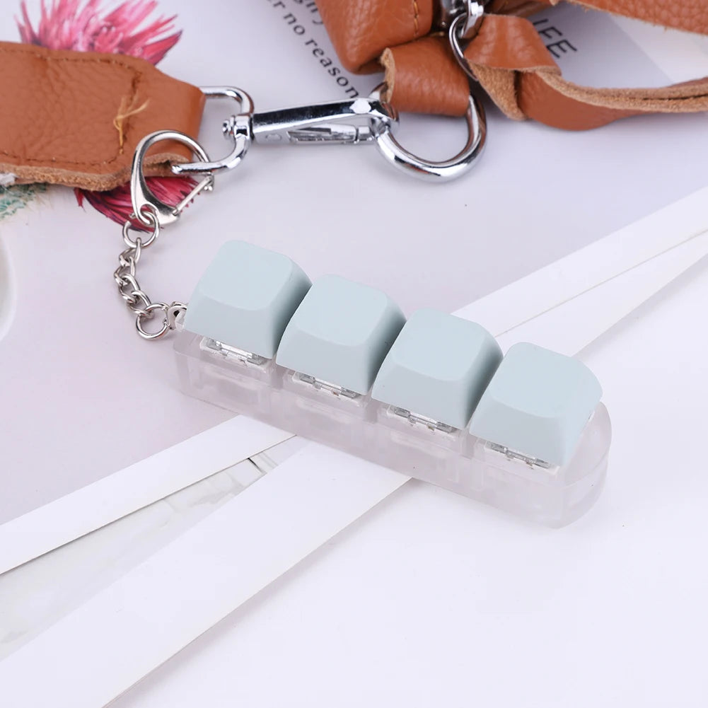4-Key Mechanical Keyboard Switch Tester – DIY Keycaps, Fidget Toy, Stress Relief Keychain