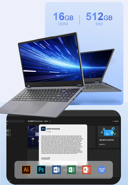 Ninkear YBOOK 15 2-in-1 Laptop – 15.6" 360° Touchscreen, AMD, 16GB, 512GB, Win11