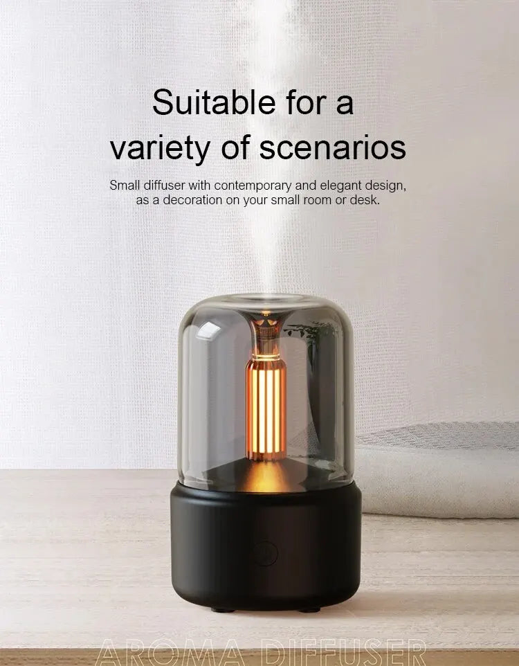 KINSCOTER USB Aroma Diffuser – Portable Air Humidifier, Essential Oil Night Light, Cold Mist Maker for Bedroom & Gift