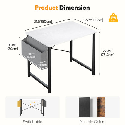 JHK 31–55" Adjustable Office & Gaming Desk – Metal Frame, Wood Tabletop & Storage Bag