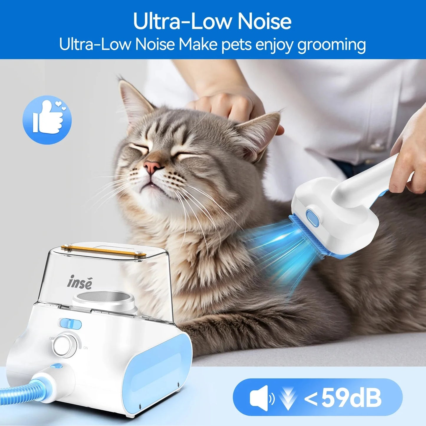 INSE P30 Dog Grooming Vacuum Kit – Ultra-Low Noise, 4.5L, Pet Clipper & Hair Cleaner