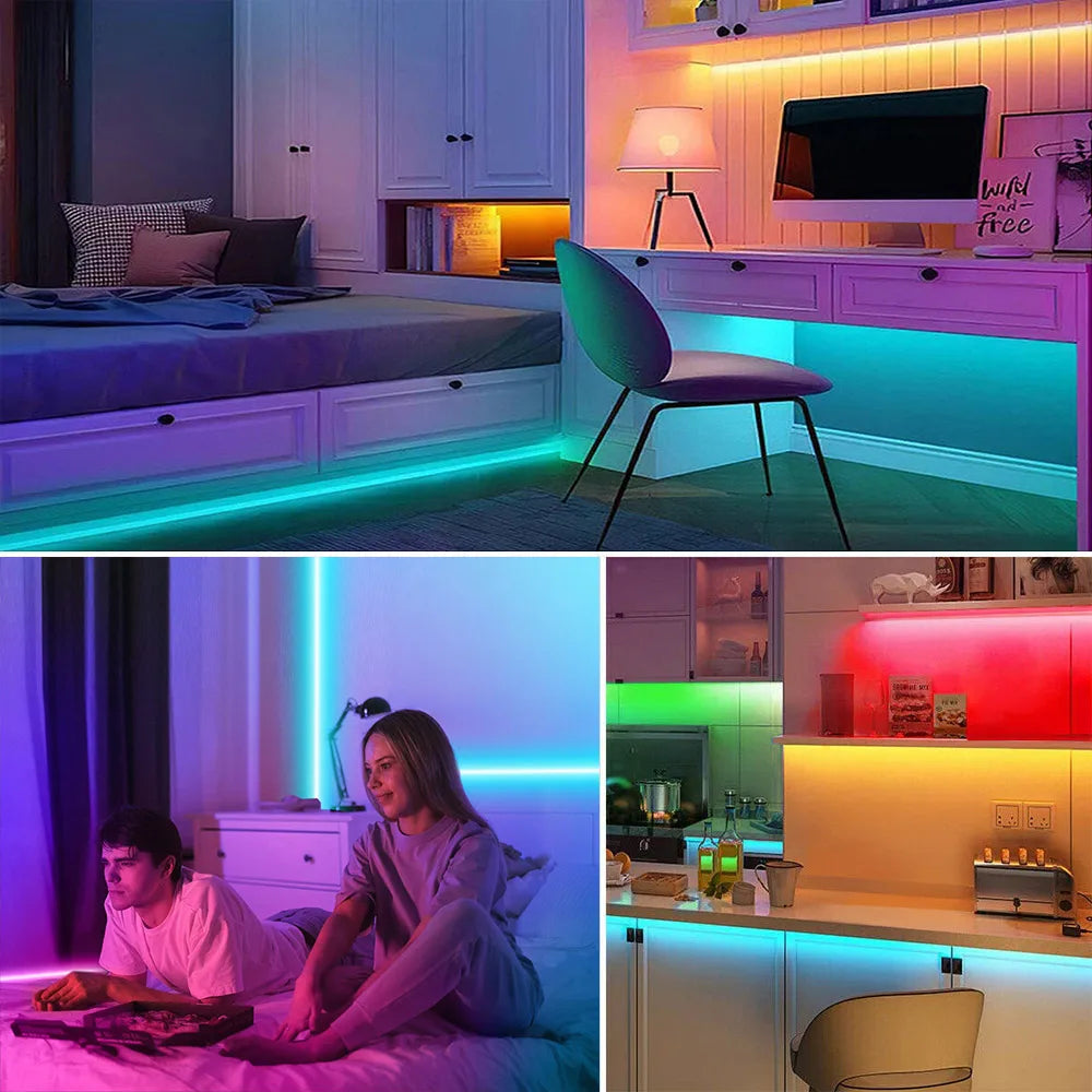WiFi Bluetooth RGB COB LED Strip Light – 576 LEDs, 24/44 Key Remote, Flexible Tape Kit