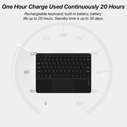 Bluetooth Wireless Keyboard with Touchpad for iPad, Tablet & Laptop