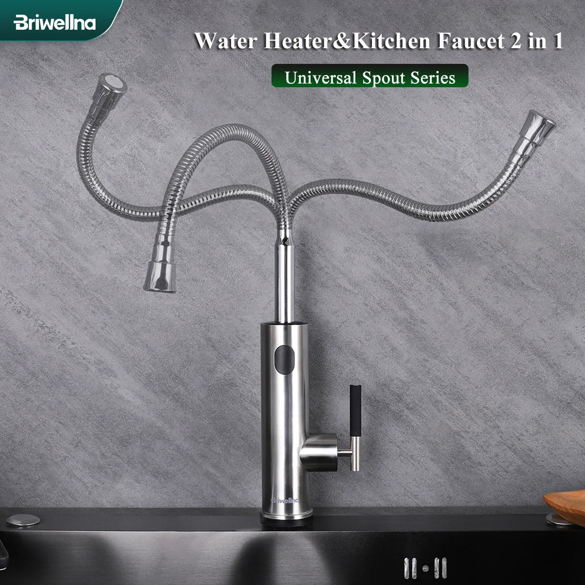 Briwellna 220V Instant Electric Water Heater Faucet – 2-in-1 Kitchen Tap