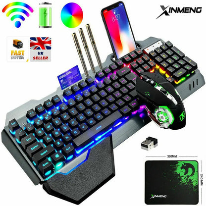 MAMBASNAKE K680 Wireless Keyboard & Mouse Set – 3800mAh, Rainbow Backlit, for PC, PS4, PS5, Xbox