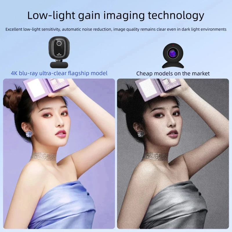4K Webcam with Microphone & Autofocus – 1080P/2K USB Web Camera for PC, Live Streaming & Online Meetings