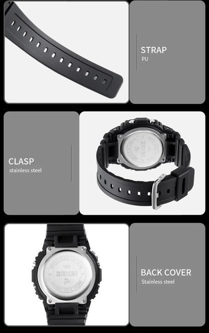 SKMEI 1629 Bluetooth Sport Digital Watch – Pedometer, Calorie Tracker for iPhone, Huawei, Xiaomi